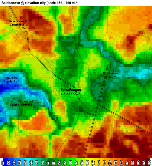 Balabanovo elevation map