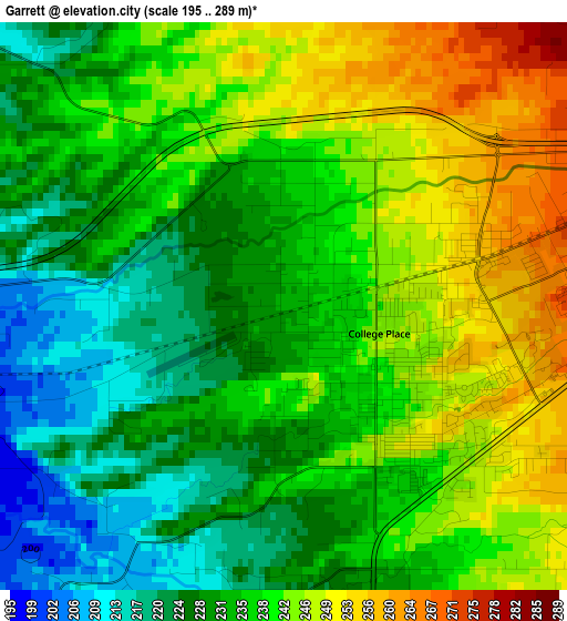 Garrett elevation map