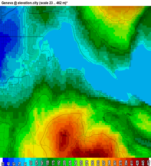 Geneva elevation map