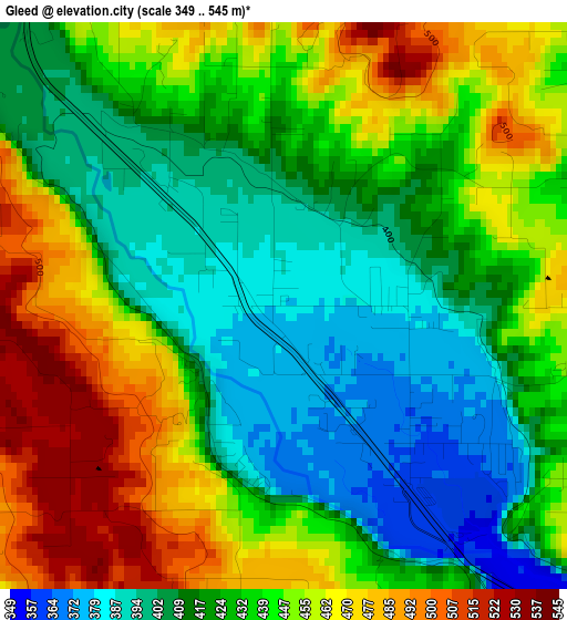 Gleed elevation map