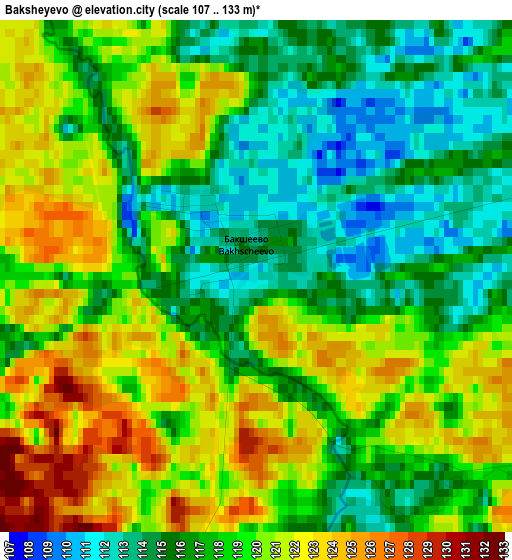 Baksheyevo elevation map