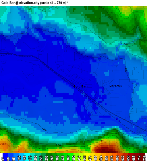 Gold Bar elevation map