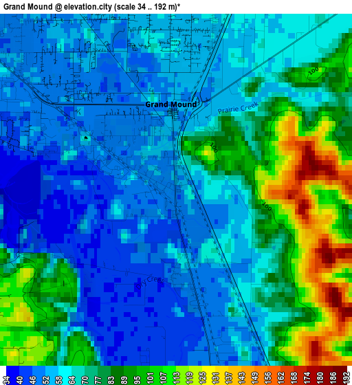 Grand Mound elevation map