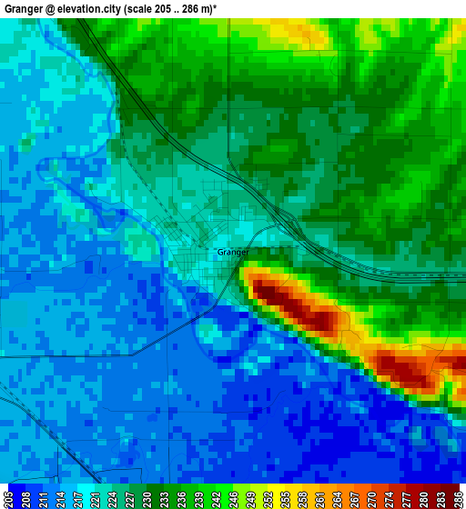 Granger elevation map