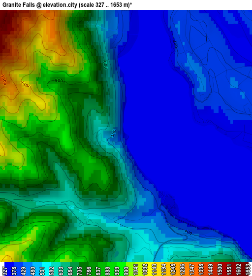 Granite Falls elevation map