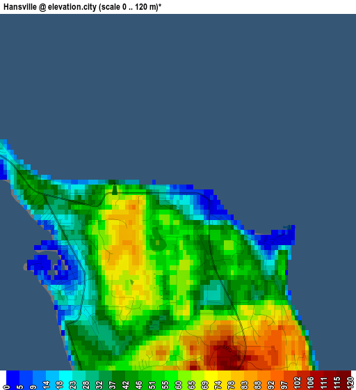 Hansville elevation map