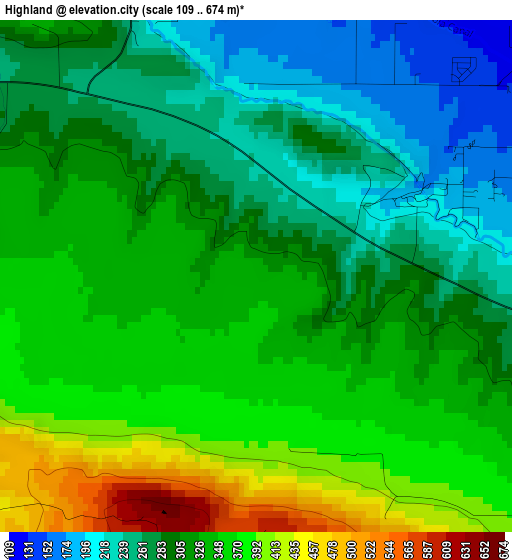 Highland elevation map