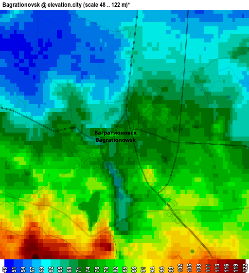 Bagrationovsk elevation map