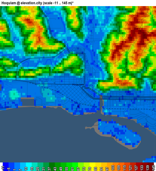 Hoquiam elevation map