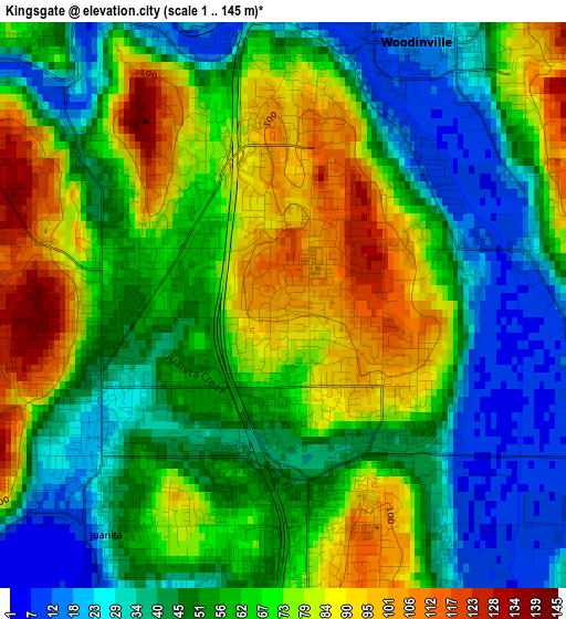 Kingsgate elevation map