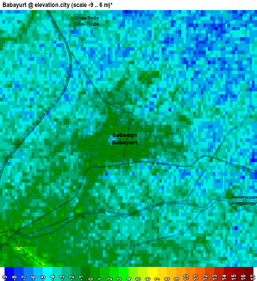 Babayurt elevation map