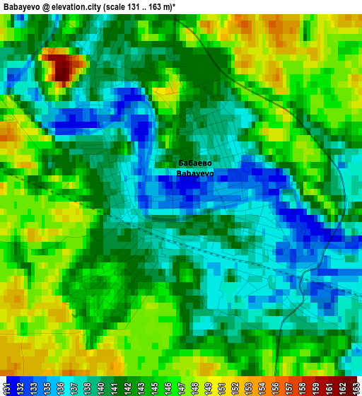 Babayevo elevation map