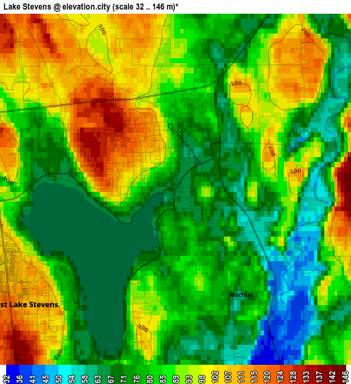 Lake Stevens elevation map