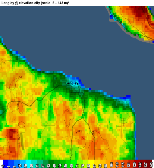 Langley elevation map