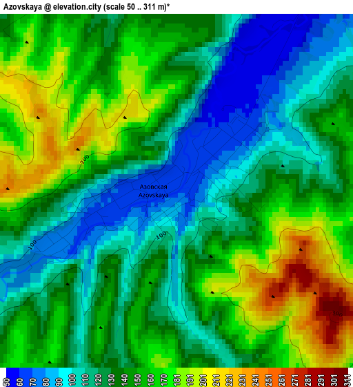 Azovskaya elevation map