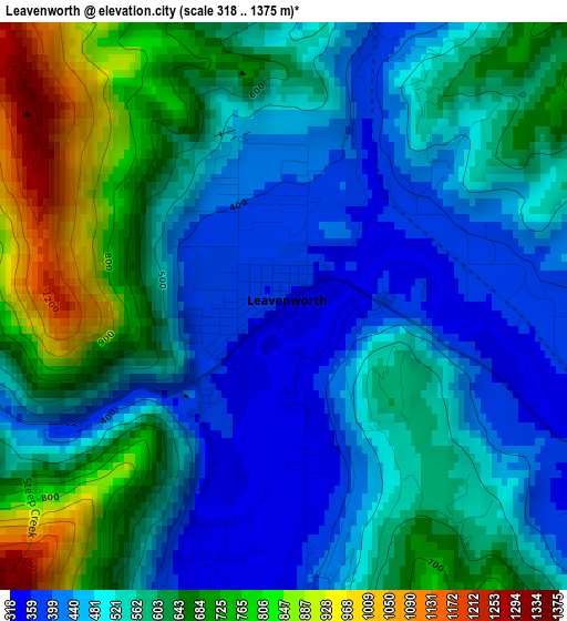 Leavenworth elevation map