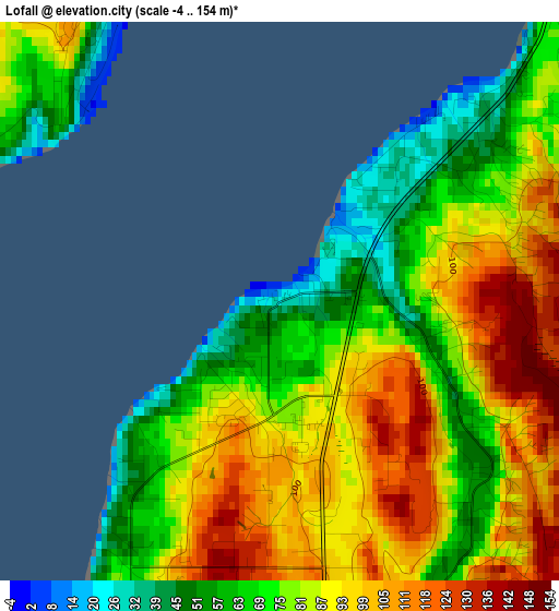 Lofall elevation map