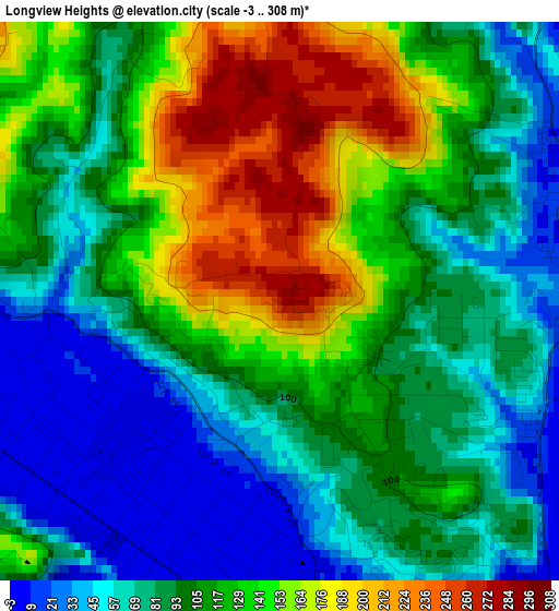 Longview Heights elevation map