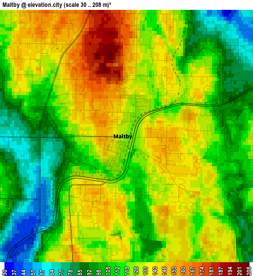 Maltby elevation map