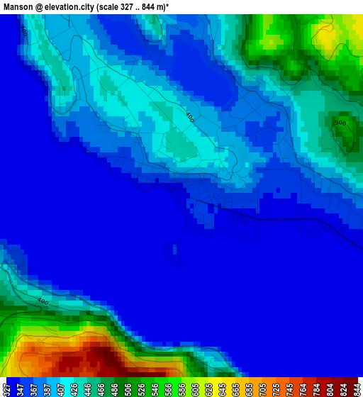 Manson elevation map