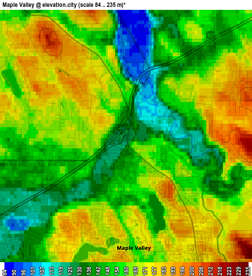 Maple Valley elevation map