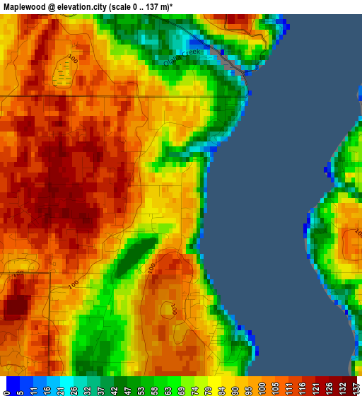 Maplewood elevation map