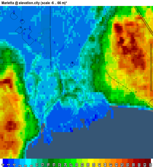 Marietta elevation map