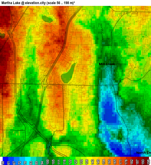 Martha Lake elevation map