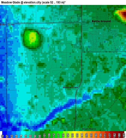 Meadow Glade elevation map