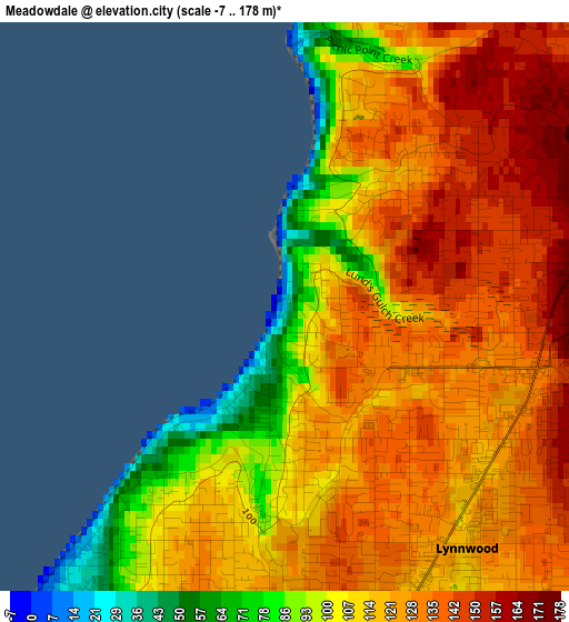 Meadowdale elevation map