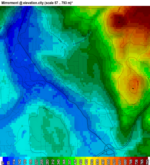 Mirrormont elevation map