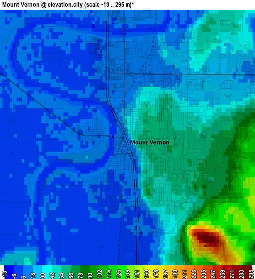 Mount Vernon elevation map