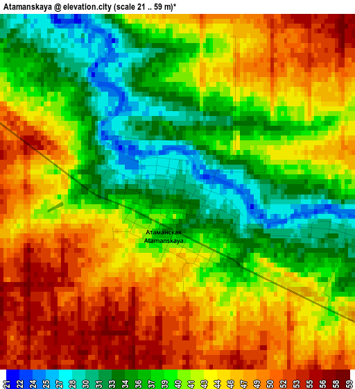 Atamanskaya elevation map