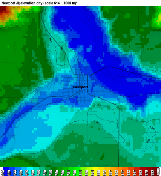 Newport elevation map