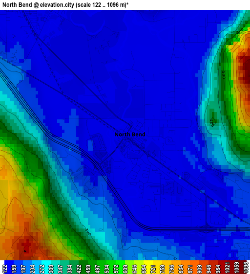 North Bend elevation map