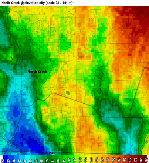 North Creek elevation map