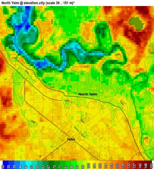 North Yelm elevation map