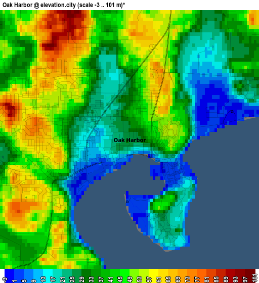 Oak Harbor elevation map