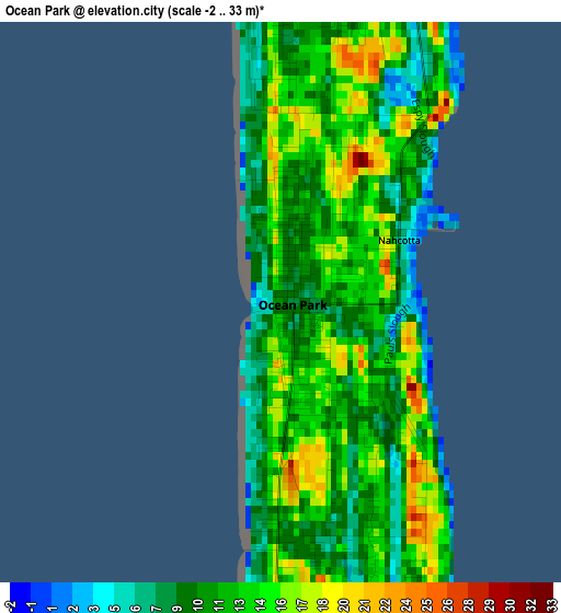 Ocean Park elevation map