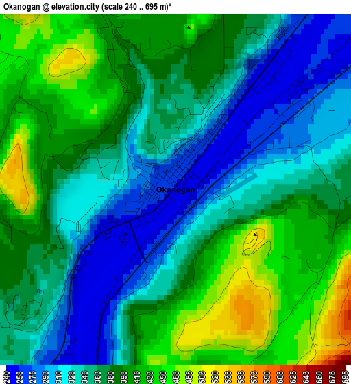 Okanogan elevation map