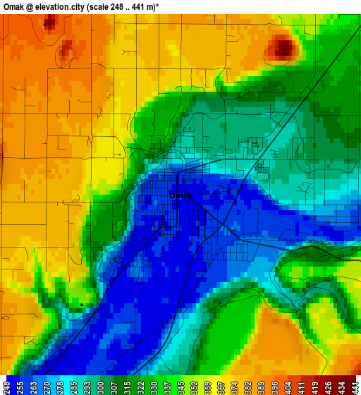 Omak elevation map