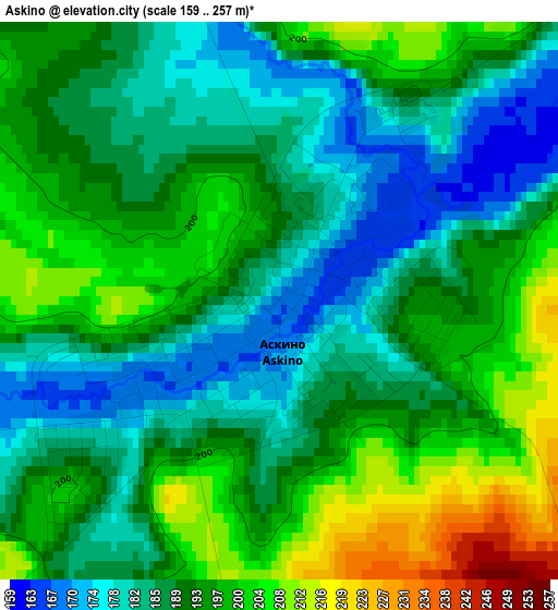 Askino elevation map