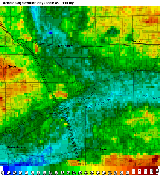 Orchards elevation map