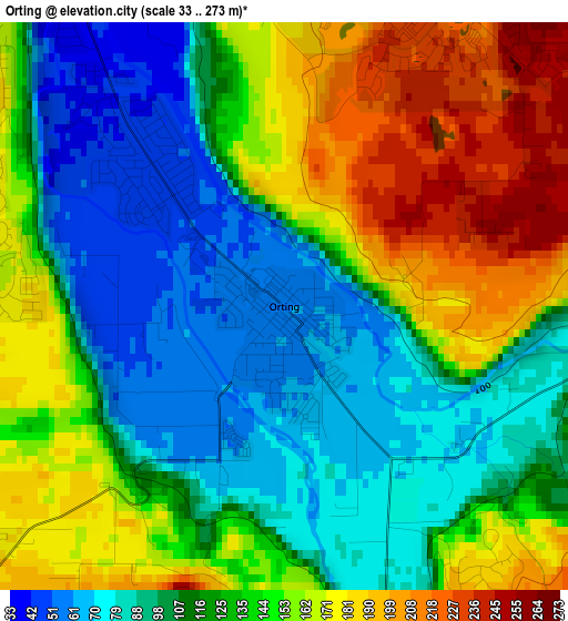 Orting elevation map