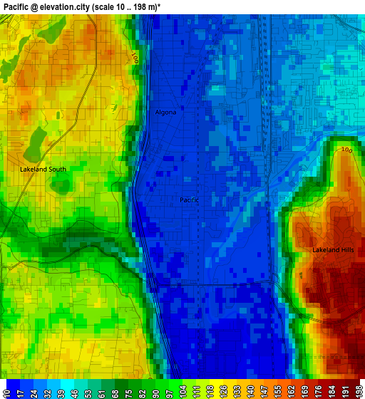 Pacific elevation map