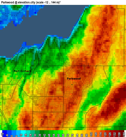 Parkwood elevation map