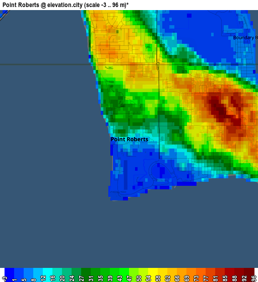 Point Roberts elevation map