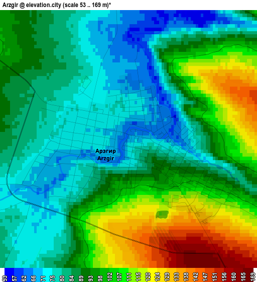 Arzgir elevation map