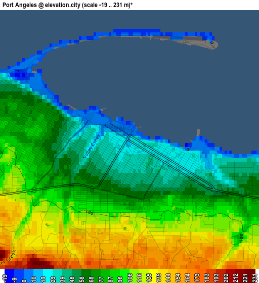 Port Angeles elevation map