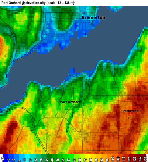 Port Orchard elevation map